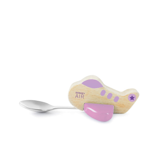 Cuillère Enfant Avion Violet Donkey | Boutique d'objets cadeaux designs canardvoyageur.com